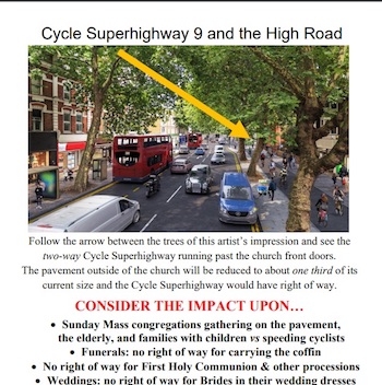 Priest says Cycle Superhighway could do more harm than the Luftwaffe