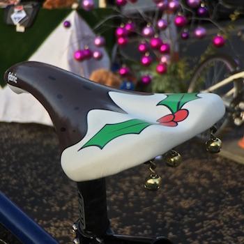 Festive Fabric delivers pud-themed saddles with bells on