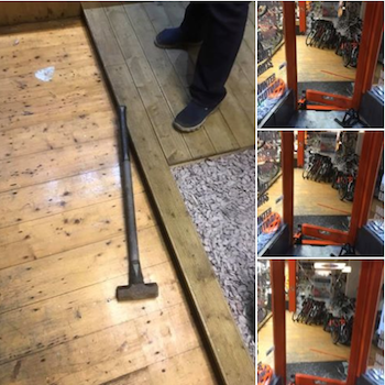 Five MTBs stolen after sledgehammer attack on bike shop