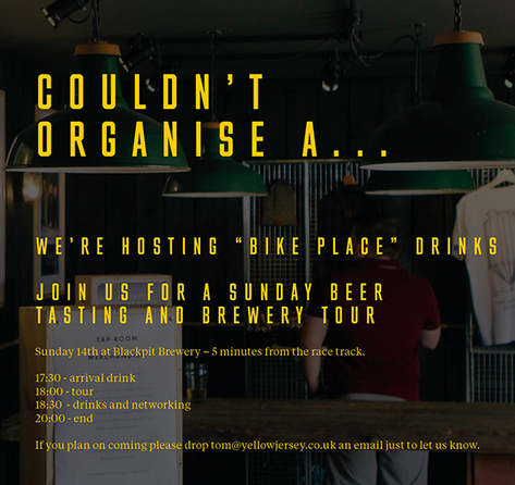 Drinks are on Yellow Jersey at The Bike Place 2018