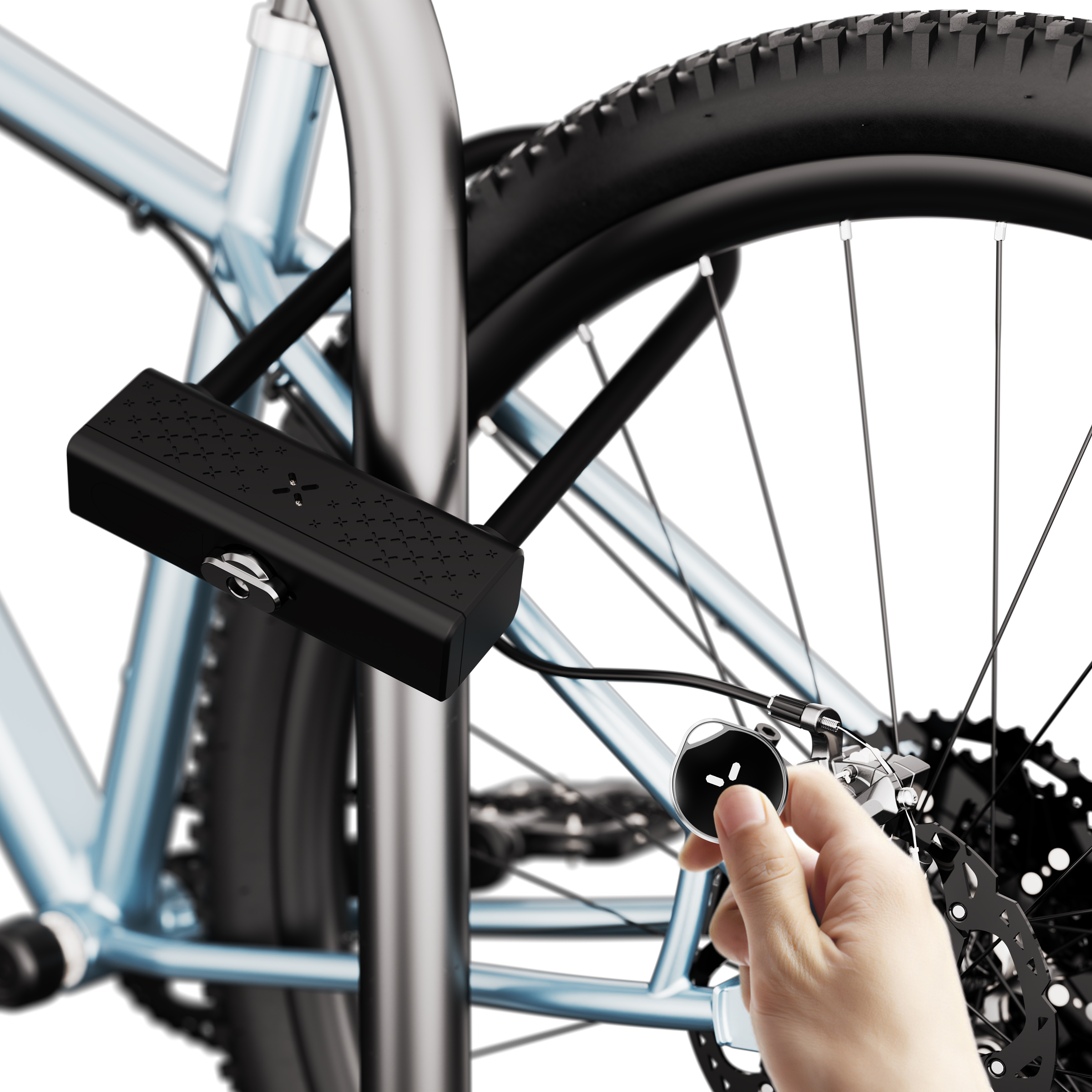 Black X lock on bike