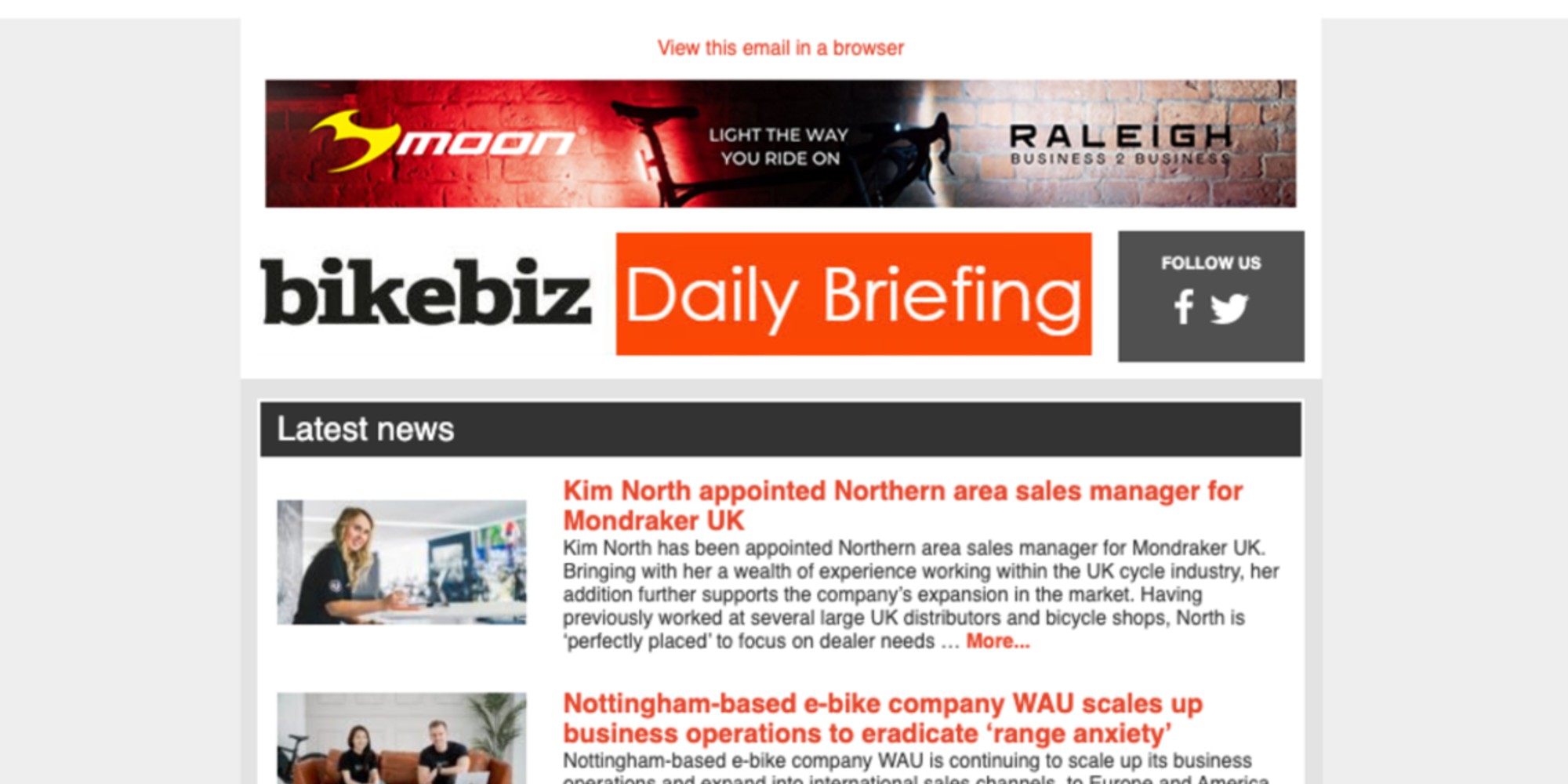How to subscribe to the BikeBiz daily newsletter