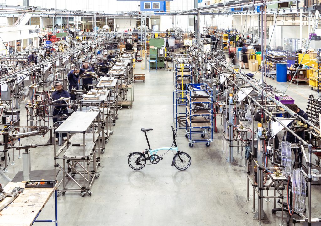 Brompton Factory Brazing area with bike 3 5 minutes with...Will Butler-Adams of Brompton