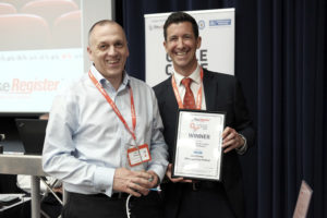 Cycle Crime Award winner Lee Honey left with BikeRegister MD James Brown BikeRegister hosts fifth annual Cycle Crime Conference