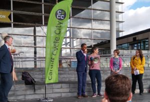 Health Minister Vaughan Gething AM addressing Cycle on the Sennedd Hundreds call for more investment in walking and cycling in Wales