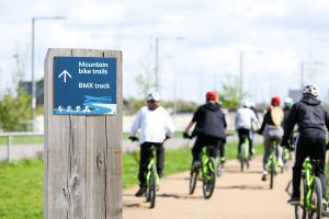 Lee Valley MTB and BMX sign post Lee Valley marks a decade of cycling legacy