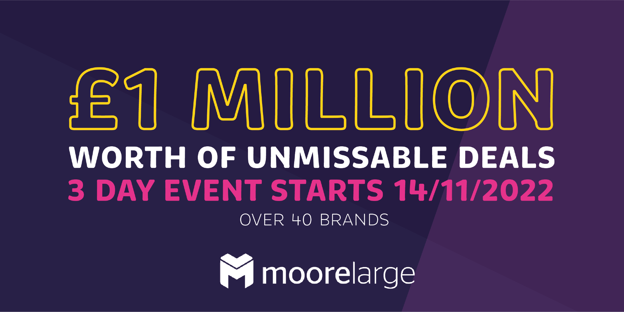 Moore Large announces three-day discount event with up to 90% off trade pricing