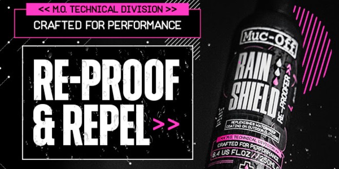 Muc-Off launches new Rain Shield Re-Proofer spray