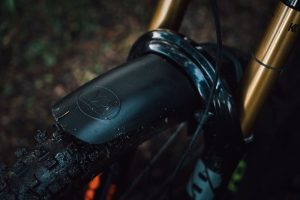 MudHugger mudguard close up on MTB fork VeloBrands become UK distributor for Mudhugger mudguards