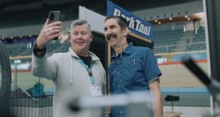 Calvin Jones, Park Tool poses for a photo at a tradeshow