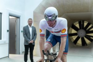 Paul Tomlinson and Ed Clancy Great Britain Cycling Team opens new wind tunnel in Manchester