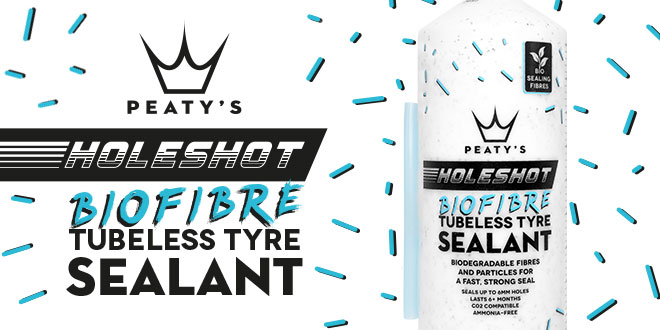 Peaty’s launches Holeshot BioFibre tubeless tyre sealant