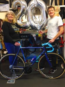 Pennine Cycles Paul and Sandra Corcoran celebrate owning Pennine Cycles for 20 years this month