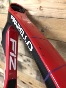 Pinarello before Restore and reuse - 5 minutes with carbon repair specialist Target Composites