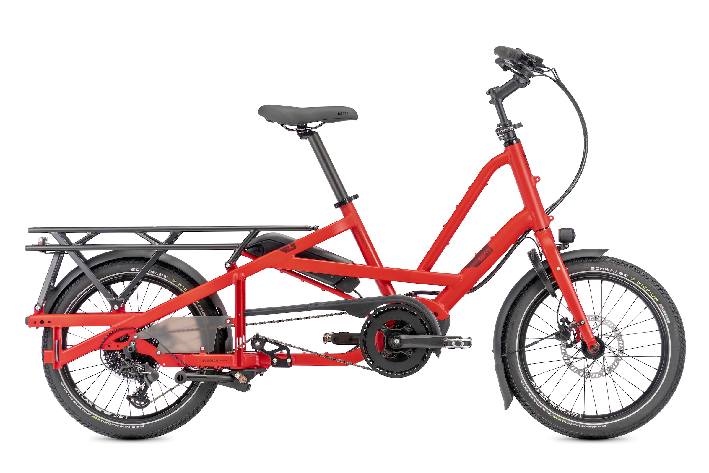 QuickHaulLong D9 gen1 LR profile traffic red Tern adds Quick Haul Long to its compact cargo bike line-up