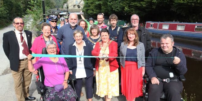 Rochdale Canal towapth at Hebden Bridge 1 Cycling and walking boost for Rochdale Canal towpath at Hebden Bridge