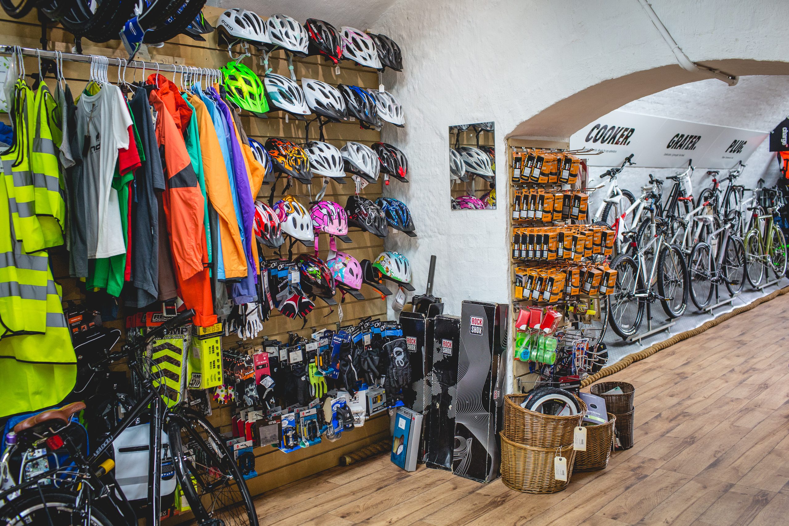 Saddles and paddles bike shop interior