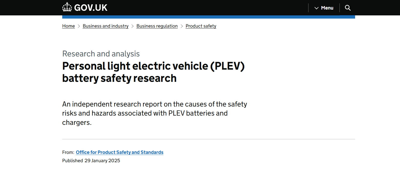 The Bicycle Association welcomes new battery research and OPSS actions