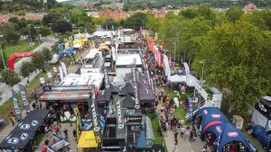 Sea Otter Europe drone overhead shot of part of the exhibitor space 