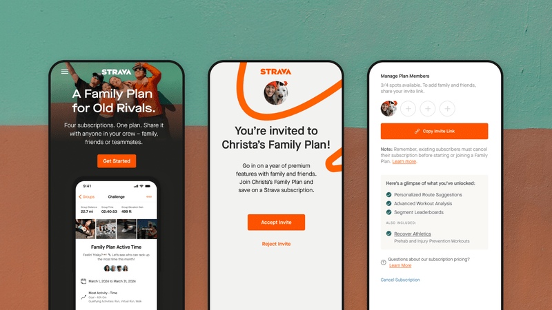 Strava launches shared annual subscription