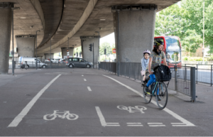 TfL Image PN088 Safer cycle route through Angerstein roundabout as part of C4 extension Southeast London cycleway construction moving onto next stage