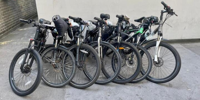 Seized modified bikes, credit: City of London Police