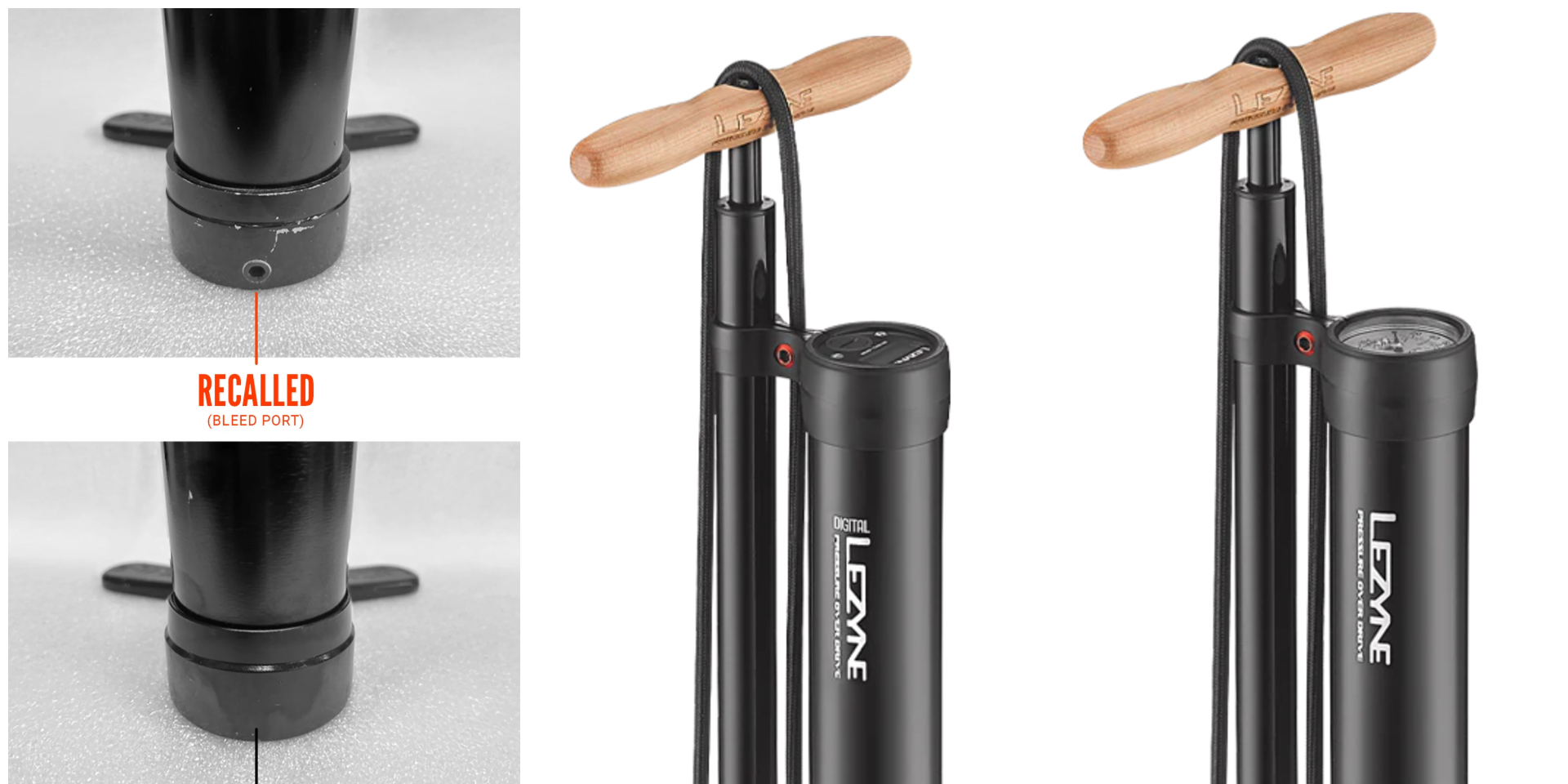 Lezyne issues Recall Safety Notice on Pressure Over Drive and Digital Pressure Over Drive Floor Pumps